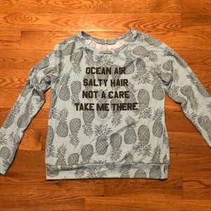 Soft long sleeve pineapple print shirt